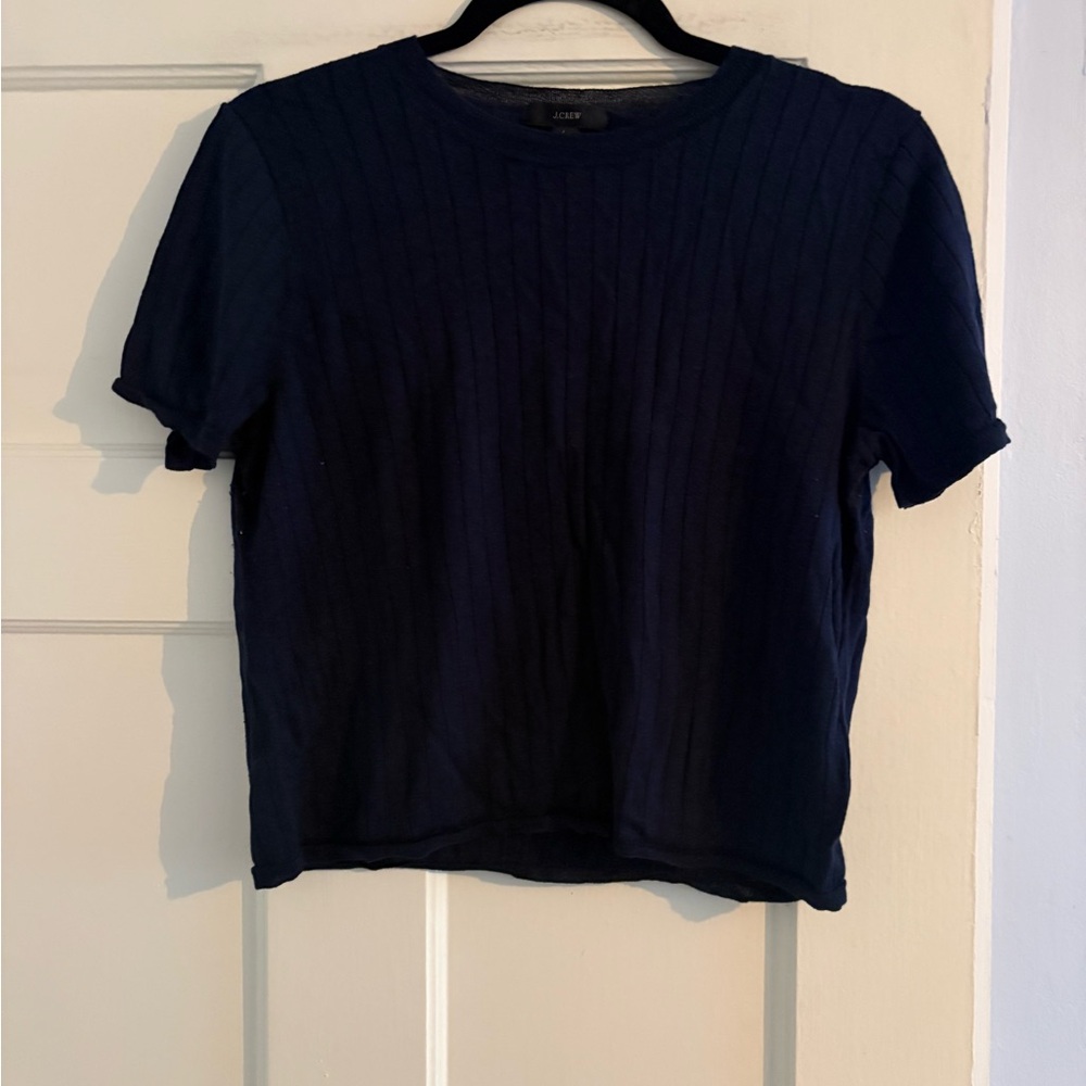 J. Crew Dark Blue Short Sleeve Top